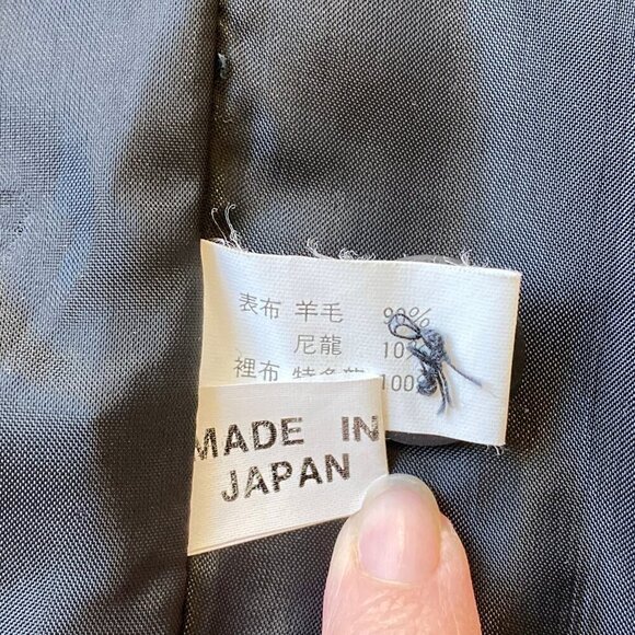 Womens Vintage Japanese Wool Blazer Size M Made In Japan Black Lined Oversized - Picture 8 of 12